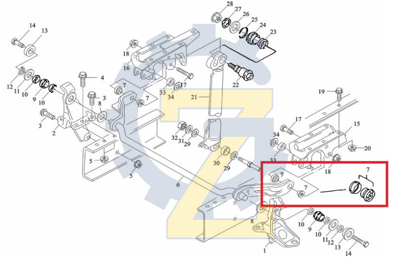 Втулка торсиона кабины задний в сборе 81.96210.6061 (QINYAN)